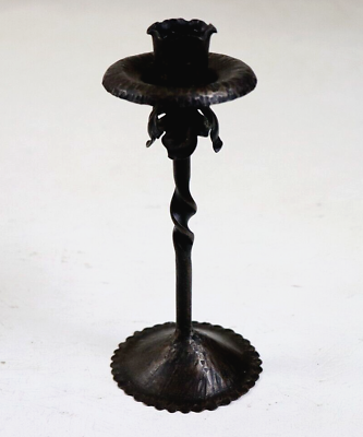#ad Cast Iron Candle Holder Vintage Floral Twist Hand Forged Home Deco $39.99