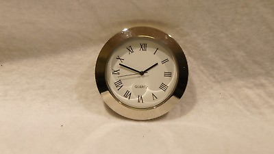#ad Quartz Silver Chrome Replacement Clock for Table Top Double Pen Stand $18.99