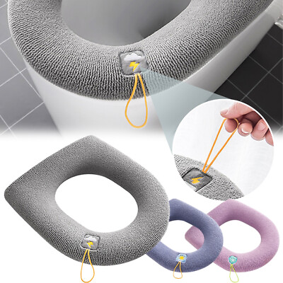#ad Toilet Seat Pad Soft Warmer Cushion Thicken Washable Cover Mat Bathroom $9.25