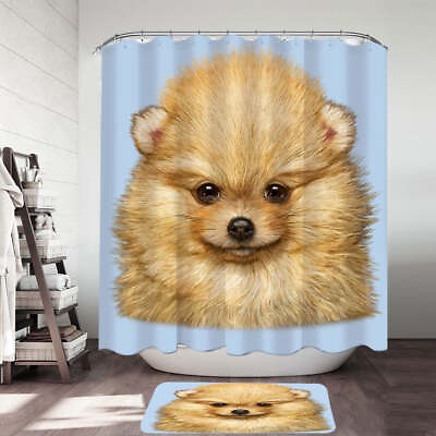 #ad Cute Animal Art Pomeranian Puppy Dog Shower Curtains $46.90