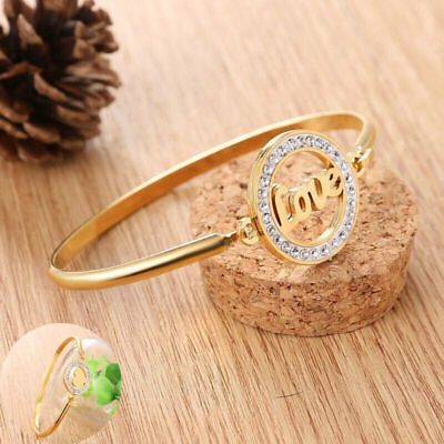 #ad #ad Steel Women Bangle Jewelry Bracelet Love Family Gold Stainless Heart Fashion $5.46
