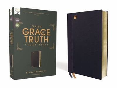 #ad NASB The Grace and Truth Study Bible Leathersoft Navy Red Letter 1995 Text $33.67