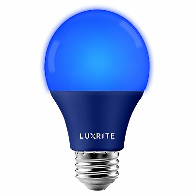 #ad #ad Luxrite A19 LED Blue Light Bulb 60W Equiv. UL Listed E26 Base Party Bulb $9.95