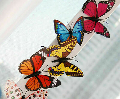 #ad 24 Pack 3D Colorful Artificial Butterflies Home Decorations Kits with Magnet 7CM $13.60