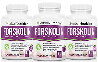 Forskolin Extract 250mg At 20% For Diet amp; Weight Loss *3 Pack* 270 Capsules $39.95
