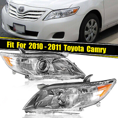 #ad Leftamp;Right Headlights For 2010 2011 Toyota Camry Sedan Chrome Clear Reflector $79.99