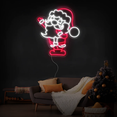 #ad Santa Clause Christmas Neon Sign Christmas Neon Sign Led Neon Wall Decor Neon $295.99