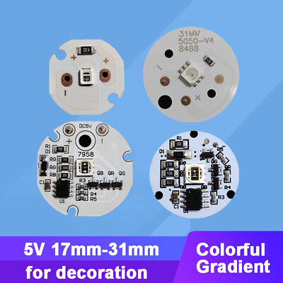 #ad 2pcs 5V LED Colorful Gradient Changeable Lamp Light Board Round Light Source $1.59