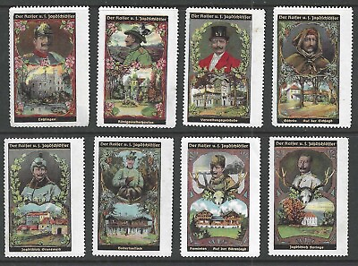 #ad Kaiser Wilhelm II and His Hunting Castles Set of 8 Poster Stamps $110.00