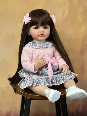 #ad 55CM FULL BODY REBORN DOLL Soft Silicone Baby Girl Realistic Princess Toy New $89.45