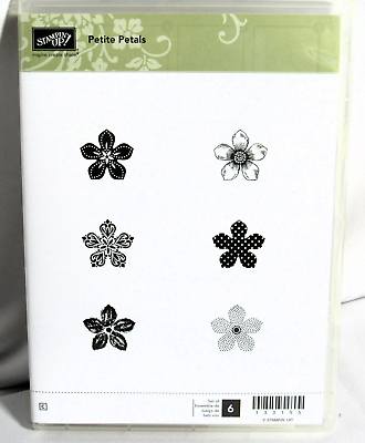 #ad Stampin#x27; Up Petite Petals 6 Flowers Red Rubber Stamp Set Used $5.00
