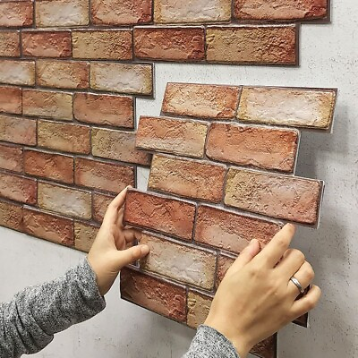 #ad Easy Installation 3D Tile Stone Brick Wall Stickers for Home Improvement $6.95
