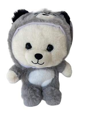 #ad Cute amp; Cuddly 9” Hooded Bear Gray White Original Tags KellyToy Item 5500176 $10.79