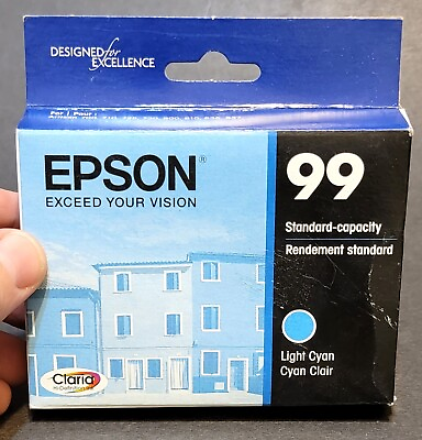 Genuine Epson 99 Light Cyan T099520 Ink Cartridge New Sealed C $10.99