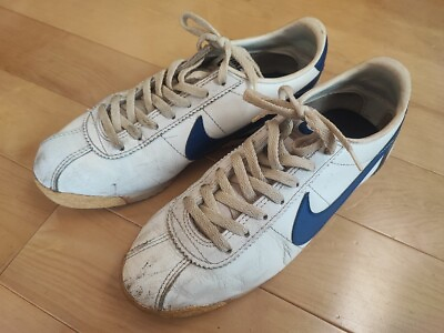 #ad NIKE Leather Cortez US8 White x Blue 1982 Made in Korea Vintage Sneakers $398.00