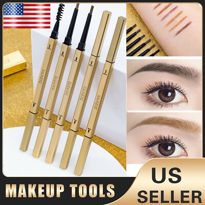 #ad Waterproof Eyebrow Pencil Eye Brow Eyeliner Pen With Brush Makeup Cosmetic Tool $3.98