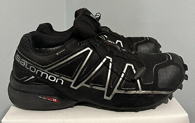 #ad Salomon Speed Cross 4 Men#x27;s Size 12.5 Black Silver Hiking Trail Athletic Shoes $54.99