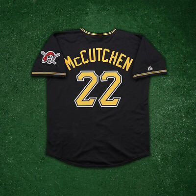 #ad Andrew McCutchen Pittsburgh Pirates Men#x27;s Alternate Black Jersey w Patch $129.99