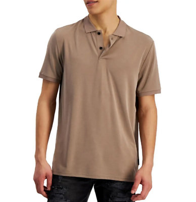#ad Guess Mens Eco Soft Natural Fiber Polo Shirt Size L Walnut $27.00