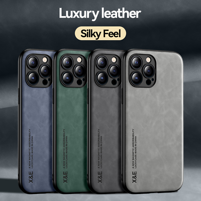 #ad Build in Magnetic Luxury Leather Phone Case For iPhone 14 13 12 11 Pro Max Plus $21.99