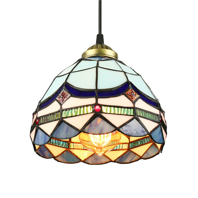 #ad Tiffany Classic Stained Glass Pendant Lamp Baroque Dome Ceiling Lighting Fixture $65.99