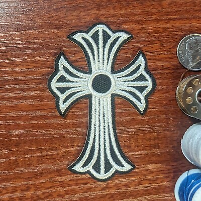 #ad Cross Patch Religious Symbols Embroidered Iron On Patch 2.25x3.5quot; $4.50