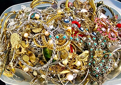 #ad 3 Lbs Pound Unsorted Huge Lot Jewelry Vintage New Junk amp; Wear Resell Tangled In $38.69