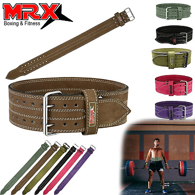 #ad MRX Bodybuilding Belts Gym Leather Weight Lifting Back Support Workout Belt $38.99