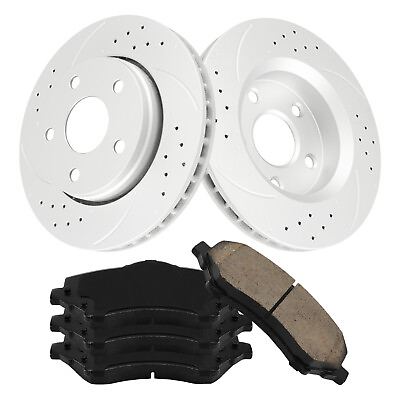 #ad Front Drilled Brake Rotors 53040 W New Pads For Jeep Wrangler Wrangler JK $90.30