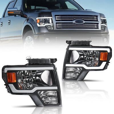 #ad Front Pair Black LED DRL Headlights Assembly For 2009 2014 Ford F 150 F150 $170.99