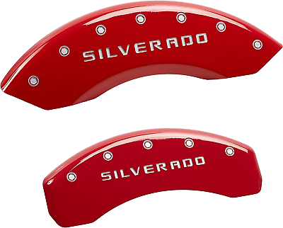 #ad 14005SSILRD Caliper Cover Red Powder Coat Finish Engraved Front and Rear: Silv $428.99