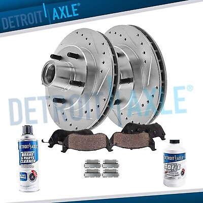 #ad 2WD FRONT Drilled Brake Rotors Brake Pads 1994 1996 Ford F 150 $167.99