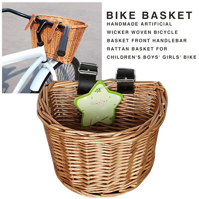 #ad #ad Bike Basket Wicker Woven Retro Bicycle Front Basket Handlebar Storage Basket $12.01