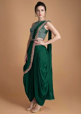#ad DHOTI TOP SALWAR KAMEEZ PARTY WEAR DRESS BOLLYWOOD SUIT PAKISTANI INDIAN ETHNIC $35.85