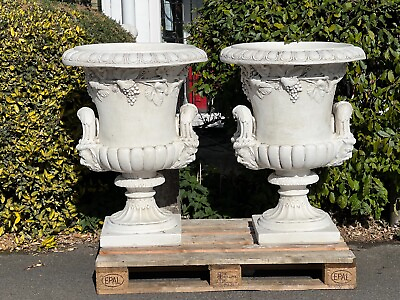 #ad large Urn Pair Classical Urns with handles Grape vine design Huge pots Vases urn $1436.17