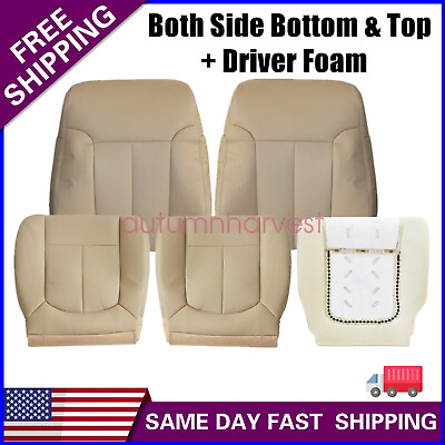 #ad For 2009 2014 Ford F150 Lariat Driver amp; Passenger PERF Seat Covers Tan amp; FOAM $190.99