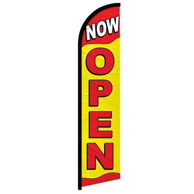 #ad Now Open Windless Advertising Swooper Flag Open Welcome Sign RED YELLOW $18.95