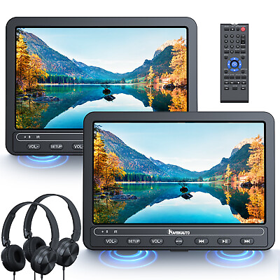 #ad 2X10.5quot; Car Headrest Monitor DVD Player TV Screen HDMI USB SD Battery AV IN OUT $125.24
