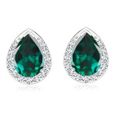 #ad 100% Natural Green Emerald 2.70 Carat IGI Certified Diamond Studs In 14KT Gold $388.00