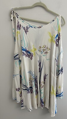 #ad Free People Womens Tunic Dress Cold Shoulder Clear Skies Size Large $18.88