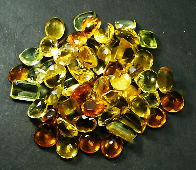 #ad #ad 50 Ct Natural Citrine Gemstone Lot Yellow Mix Color amp; Shape Loose Gemstone Lot $19.45