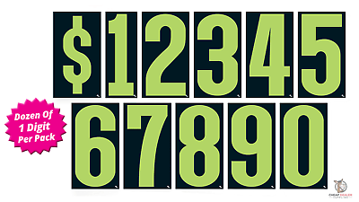 #ad Advertising Numbers Window Stickers Vinyl Digits Car Price 9.5quot; Green amp; Black $15.12