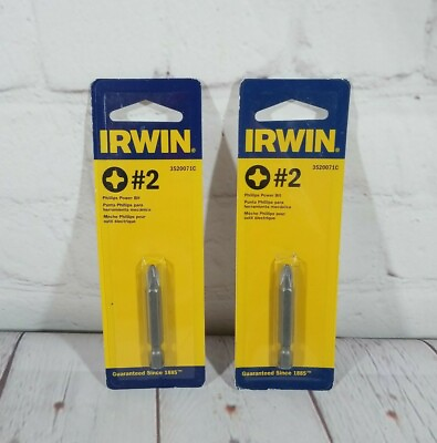 #ad 2 Packs Of Irwin #2 Phillips Power Bits 3520071C New 2003 Drill Bits 2quot; Long $7.59