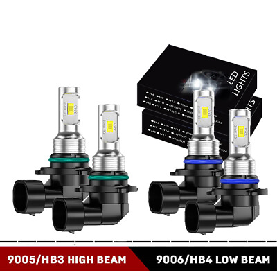#ad LED Headlight High Low 4x Bulbs Kit For GMC C K 1500 Sierra Cab Pickup 1990 1999 $24.99