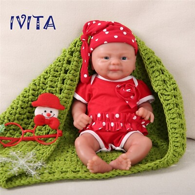 #ad IVITA 14#x27;#x27; Full Silicone Reborn Baby Girl Realistic Newborn Silicone Doll Gift $135.00