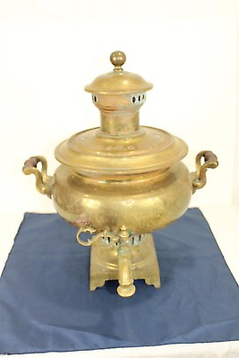 #ad Antique Samovar Solid Brass with Faux Spout Beautiful Patina 19quot; Tall $106.07