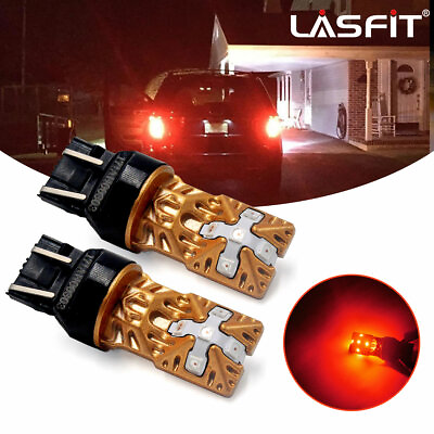 LASFIT 7443 7444 7440 7441 LED Bulbs Brake Stop Light Lamp Red Super Bright 2pcs $15.99