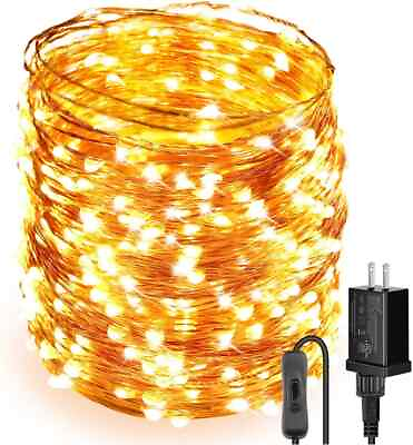 LED String Lights Plug in Fairy Lights Waterproof Copper String Lights Switch $11.99