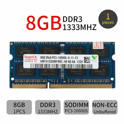 #ad 8GB 4GB DDR3 1333MHz PC3 10600S sodimm 204Pin Laptop Memory SODIMM RAM Hynix LOT $5.99