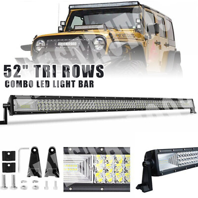 52quot; INCH 300W LED Light Bar Flood Spot Combo For Jeep Wrangler JK TJ CJ Offroad $61.99